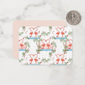 スイートピンクのフラミンゴスバレンタインの子供カード ノートカード (正面/裏面インサイチュ)