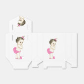 スイートピンクのベビーガールシャワー フェイバーボックス (折り畳みなし)