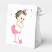 スイートピンクのベビーガールシャワー フェイバーボックス (裏面サイド)