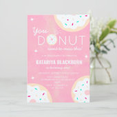 スイートピンクの女の子誕生日-恋しく思ドーツこのパーティー! 招待状 (スタンド正面)