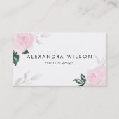 スイートピンクの水カラーバラ 名刺 (正面)