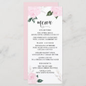 スイートピンクの水彩バラメニューカードII メニュー (正面/裏面)