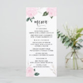 スイートピンクの水彩バラメニューカードII メニュー (スタンド正面)