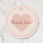 スイートピンクの羊の赤ちゃんシャワーありがとう フェイバータグ (裏面)