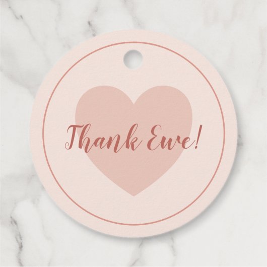 スイートピンクの羊の赤ちゃんシャワーありがとう フェイバータグ (裏面)