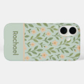 スイートピンクの花モノグラム Case-Mate iPhoneケース (裏面 (横))