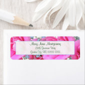 スイートピンクの花差出人住所ラベル ラベル (インサイチュ)
