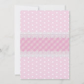 スイートピンクの金ゴールドレース象の女の子ベビーシャワー 招待状 (裏面)