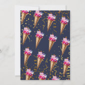 スイートピンクアイスクリーム誕生日ネーヴブルー 招待状 (裏面)