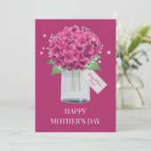 スイートピンクアジサイフローラハッピーマザーズデイ カード (スタンド正面)