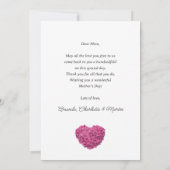 スイートピンクアジサイフローラハッピーマザーズデイ カード (裏面)