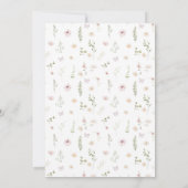 スイートピンクウィンドフラワーベビーイン開花ガールシャワー 招待状 (裏面)