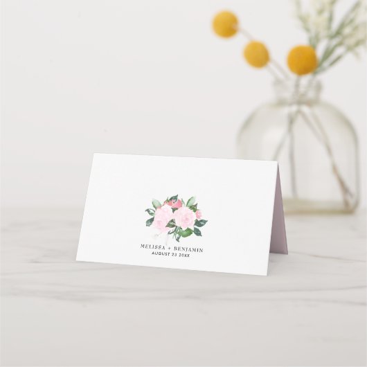 スイートピンクウォーターカラーバラフローラ座席表 プレイスカード (裏面)