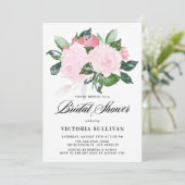 スイートピンクウォーターカラーバラブライダルシャワー 招待状 (スタンド正面)