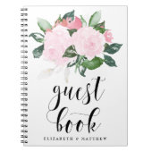 スイートピンクウォーターバラ結婚ズゲストブック ノートブック (正面)