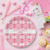 スイートピンクガーリーパズル作品 ペーパープレート (パーティー)