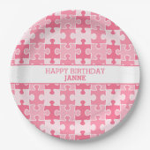 スイートピンクガーリーパズル作品 ペーパープレート (正面)