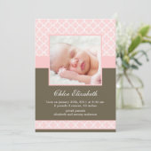 スイートピンククローバーガールフォト誕生 案内状 (スタンド正面)