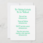 スイートピンクグリーンクリスマスツリーパーソナライズされた 招待状 (裏面)