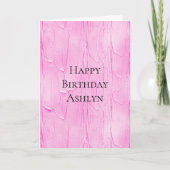 スイートピンクケーキつや消し誕生日 カード (正面)