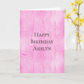 スイートピンクケーキつや消し誕生日 カード (黄色い花)