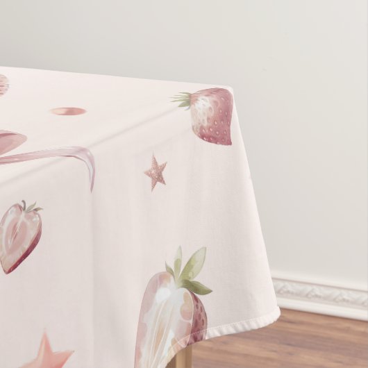 スイートピンクストロベリーラブハートと星 テーブルクロス (インサイチュ)