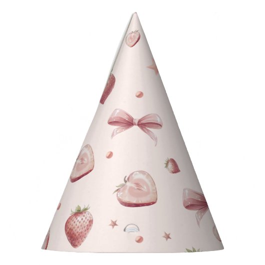 スイートピンクストロベリーラブハートと星 パーティーハット (左)