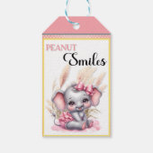 スイートピンクゾウ – ピーナッツスマイル ギフトタグ (裏面)