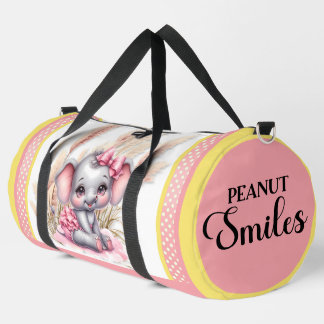 スイートピンクゾウ – ピーナッツスマイル ダッフルバッグ