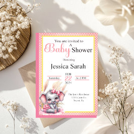 スイートピンクゾウ – ピーナッツスマイル 招待状