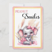 スイートピンクゾウ – ピーナッツスマイル 招待状 (裏面)