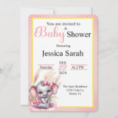 スイートピンクゾウ – ピーナッツスマイル 招待状 (正面)