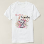 スイートピンクゾウ – ピーナッツスマイル Tシャツ (デザイン正面)