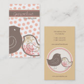 スイートピンクダマスクひなの水玉模様お洒落 名刺 (正面/裏面)