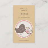 スイートピンクダマスクひなの水玉模様お洒落 名刺 (裏面)