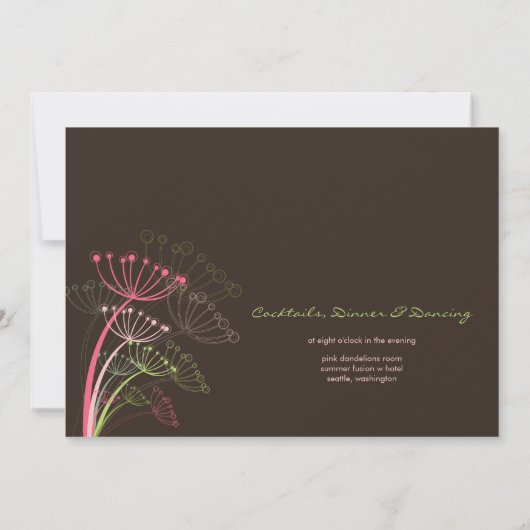 スイートピンクダンデリオンズ春の結婚式招待状 招待状 (裏面)