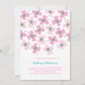 スイートピンクデイジーシックおもしろいブライダルシャワーパーティー 招待状 (正面)