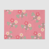 スイートピンクデイジーブーケレトロパターン 薄葉紙 (正面)