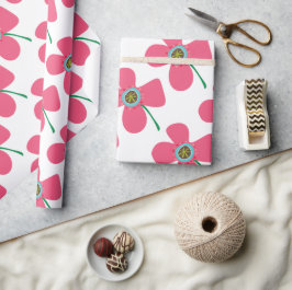 スイートピンクデイジーポップ・アートの夏の花の贈りお洒落物 ラッピングペーパー