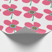 スイートピンクデイジーポップ・アートの夏の花の贈りお洒落物 ラッピングペーパー (角)