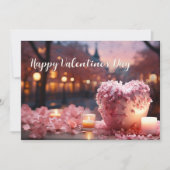 スイートピンクハートハッピーバレンタインデーカード シーズンカード (正面)
