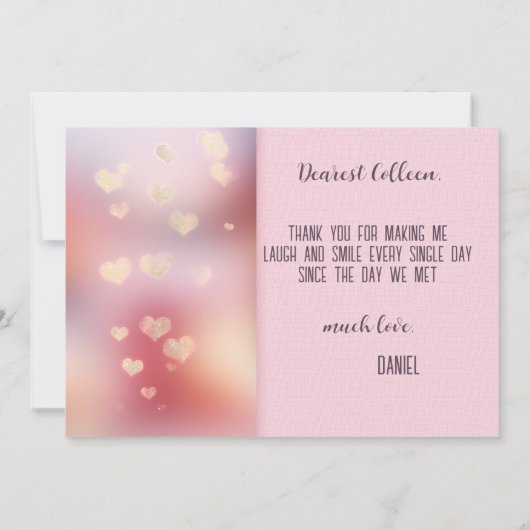 スイートピンクハートハッピーバレンタインデーカード シーズンカード (裏面)