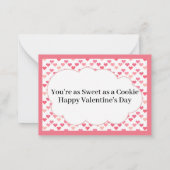 スイートピンクハートミニ教室バレンタインデー ノートカード (裏面)