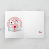 スイートピンクハートラマカップルのバレンタインデー カード (内部)