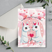 スイートピンクハートラマカップルのバレンタインデー カード