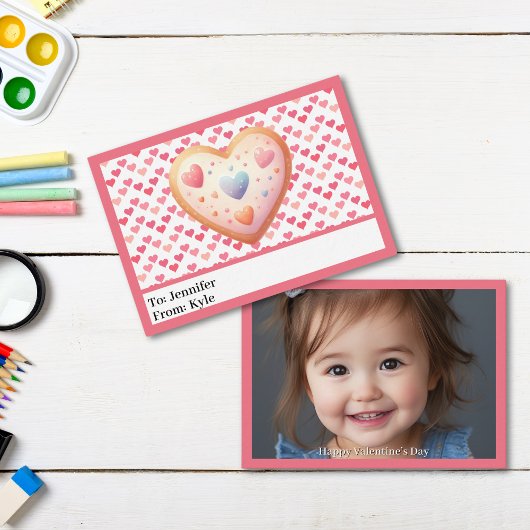 スイートピンクハート写真教室バレンタインデー ノートカード