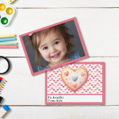 スイートピンクハート写真教室バレンタインデー ノートカード