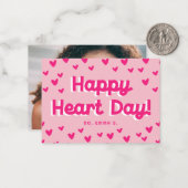 スイートピンクハート教室バレンタインの写真カード ノートカード (正面/裏面インサイチュ)