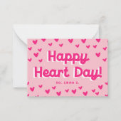 スイートピンクハート教室バレンタインの写真カード ノートカード (正面)