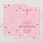 スイートピンクハート結婚バレンタイン エンクロージャーカード (正面/裏面)